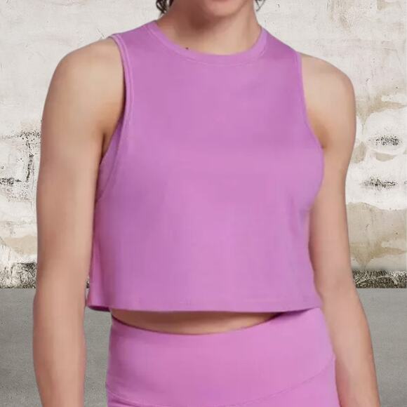 DSG NWOT Women's Everyday 100% Cotton Crop Muscle Tank Top Size XS - Lilac - Picture 1 of 5